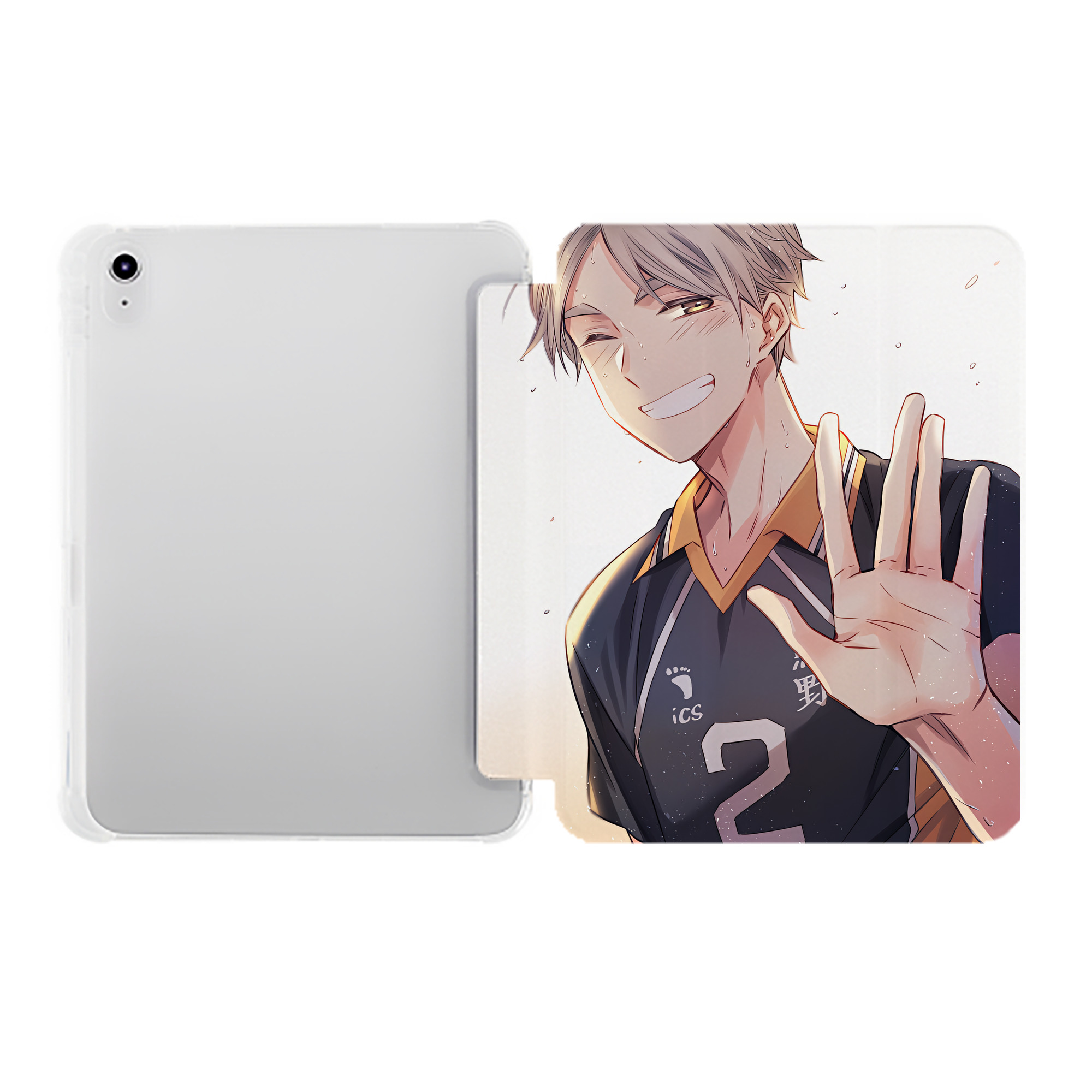 （画像用） ハイキュー!! Haikyu!! IPad ケース ペン収納付き 三つ折りスタンド PUレザー×シリコン 対応機種9.5/10.5/10.9インチ